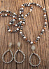Boho Necklace, Jewelry Set, RH Amazonite Crystal Green Black Natural Stone